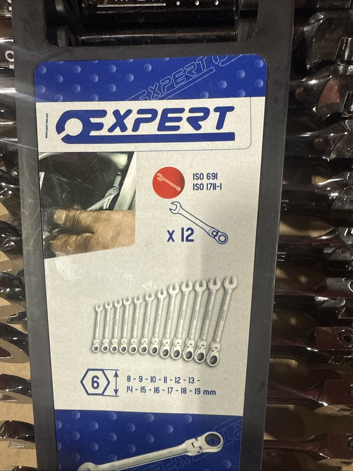 Expert 12pc Metric Flex-Head Ratcheting Combination Wrench Set 12pt E111102 NEW