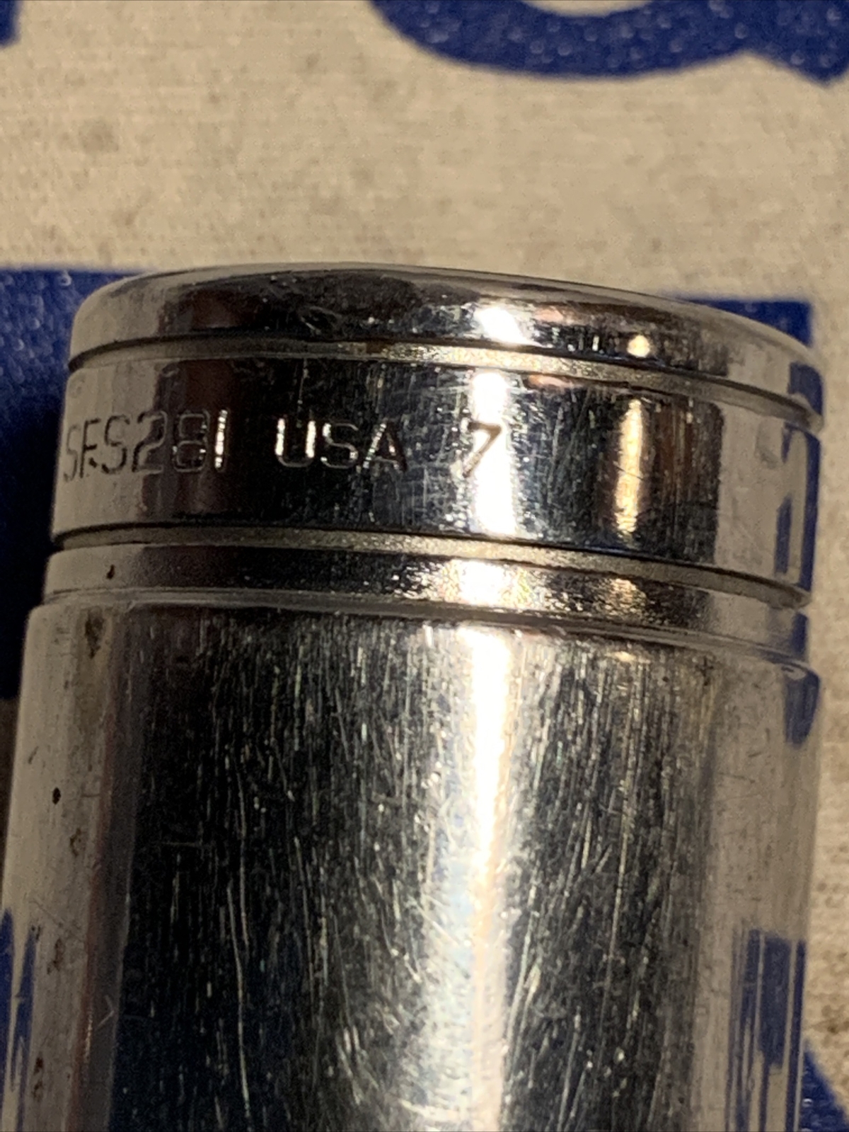 1987 Snap-on Tools USA 3/8″ Drive 7/8″ SAE Deep 6pt Chrome Socket SFS281