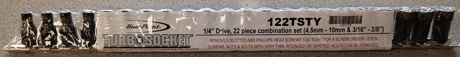 Blue-Point 122TSTY 1/4″ Metric/SAE Turbo Socket Set *NEW*