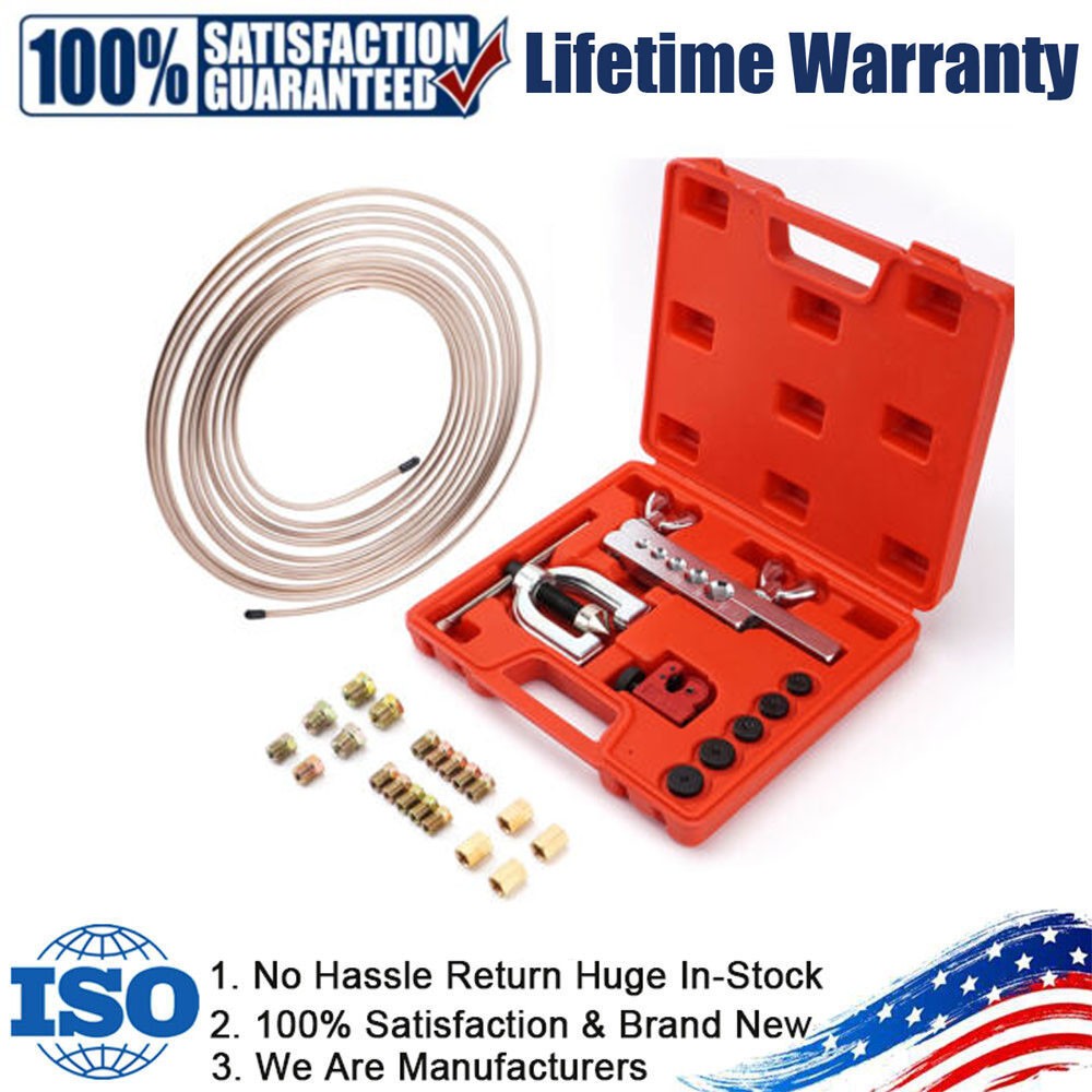 Upgraded 25ft 3/16 Copper Coated Brake Line w/Double & Single Flaring Tool USA