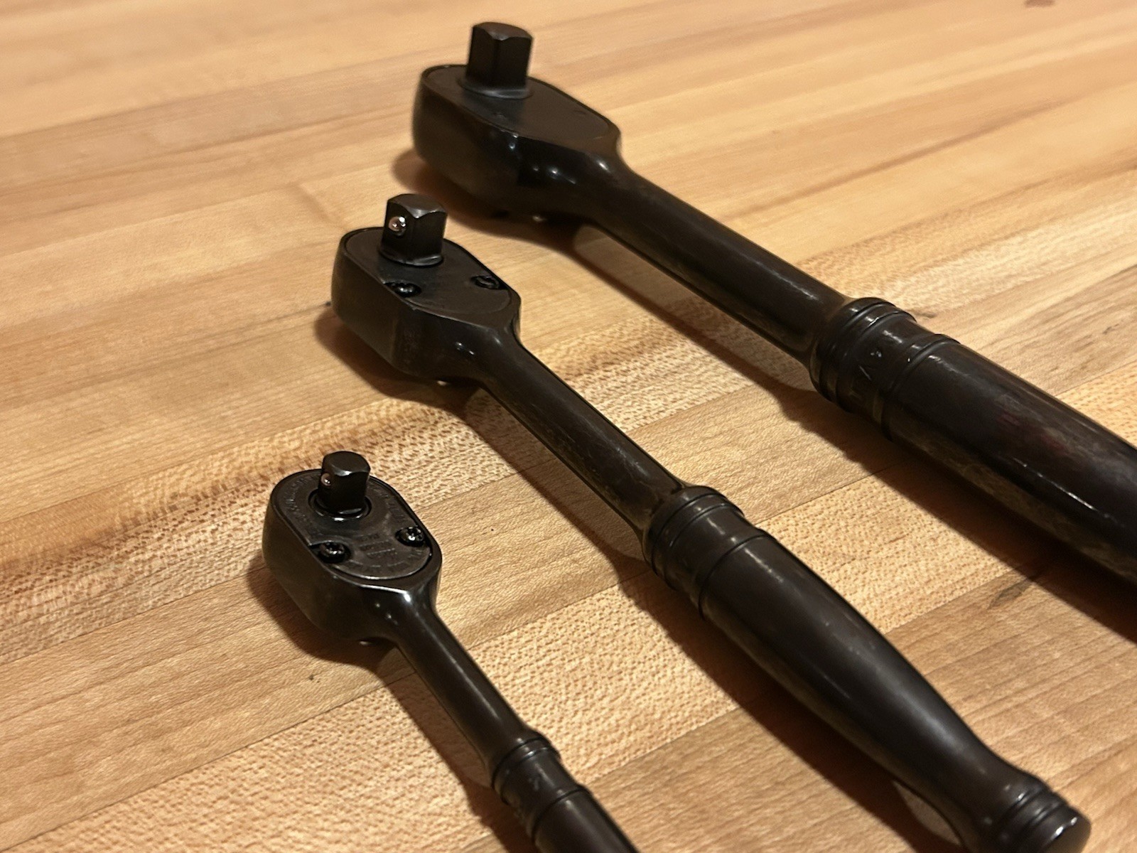 Snap-on Tools | 3pc Black Industrial Finish Ratchet Set | GT72 GF80 GS80A | USA