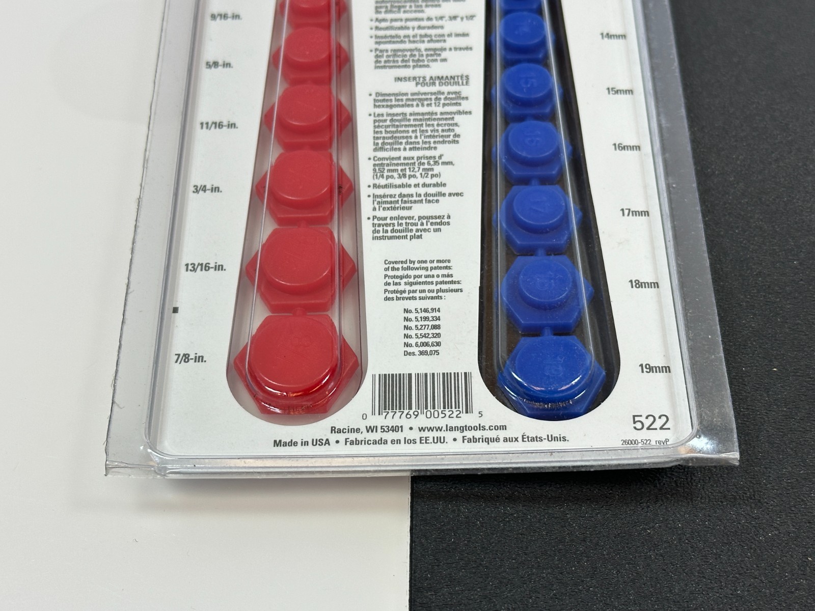 🇺🇸 NEW Lang Tools USA 522 19 Piece Magnetic Socket Inserts, SAE and Metric