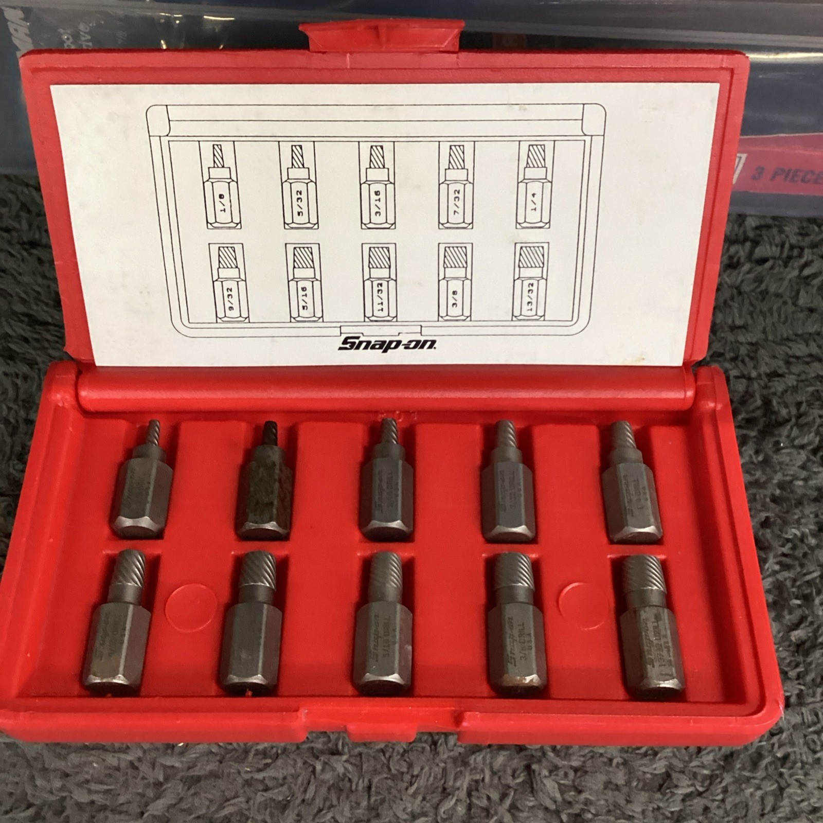 Snap On REX10A 1/8″ – 13/32″ Screw Stud Extractor Hex Head Multispline Kit Set
