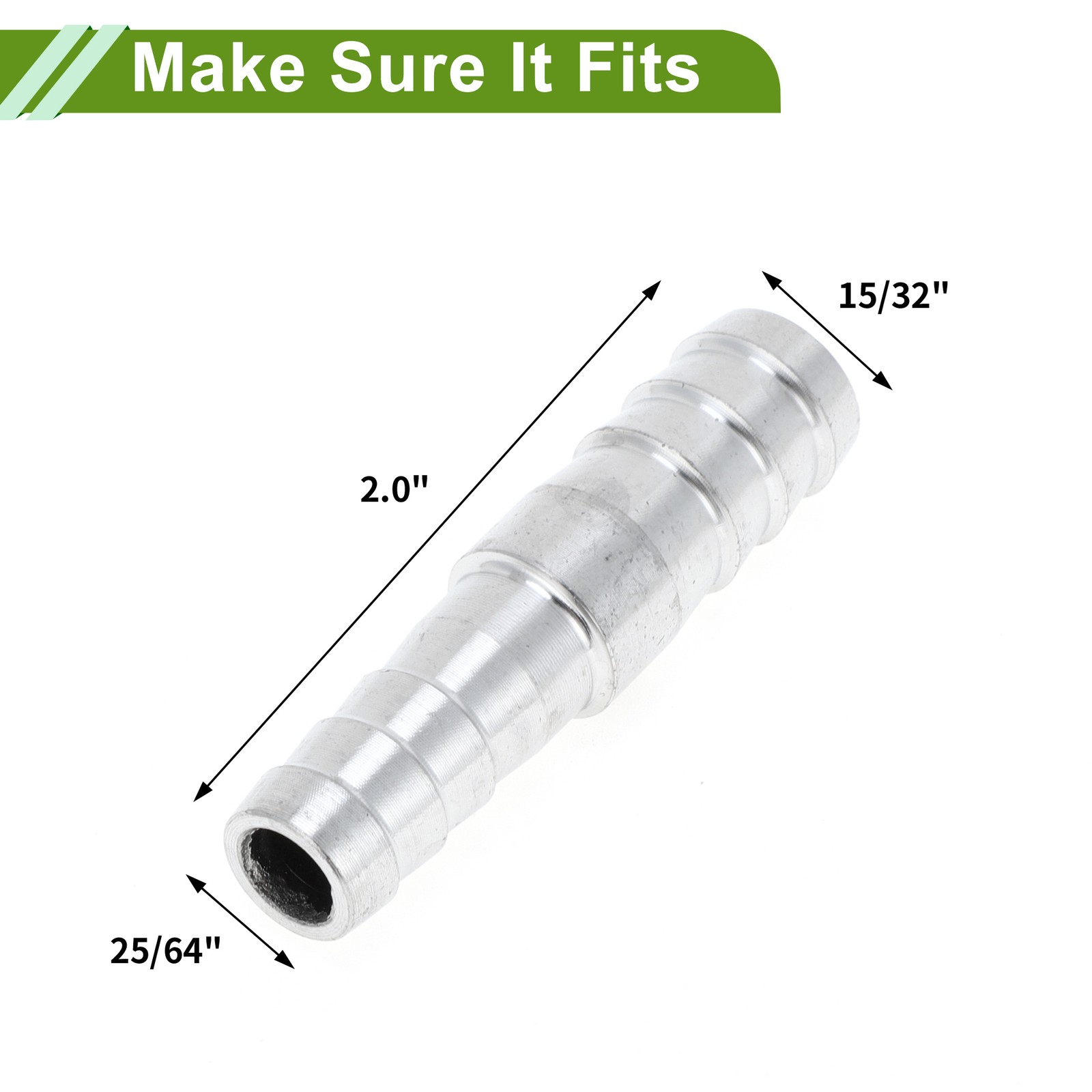 15/32″x25/64″ Stainless Steel Repair Joint Reducer Beard Fittings