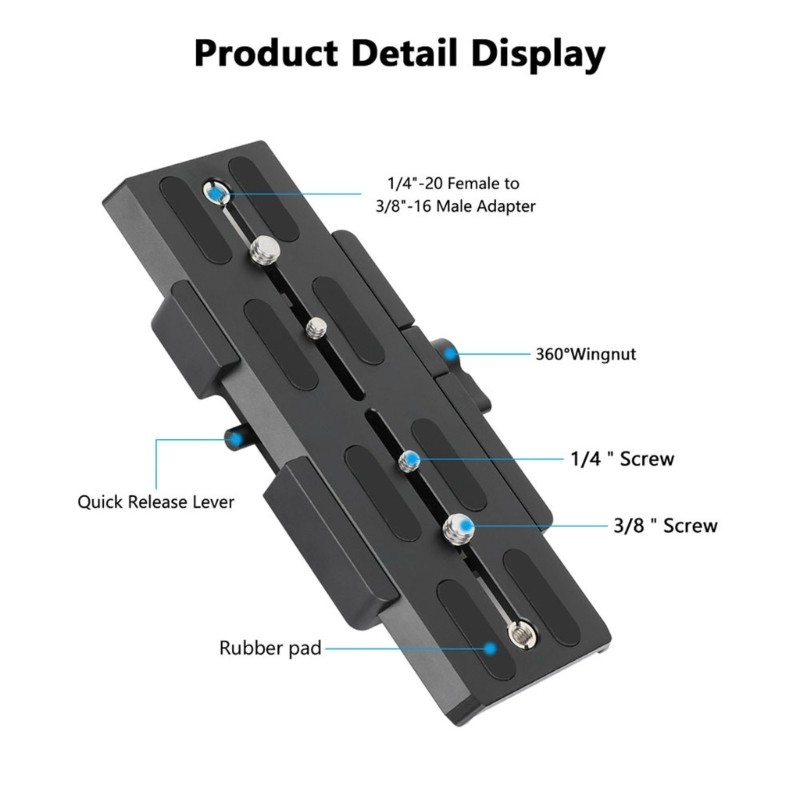 8inch Aluminum Dovetail Quick Release Plate For Camera Tripod Stability Support