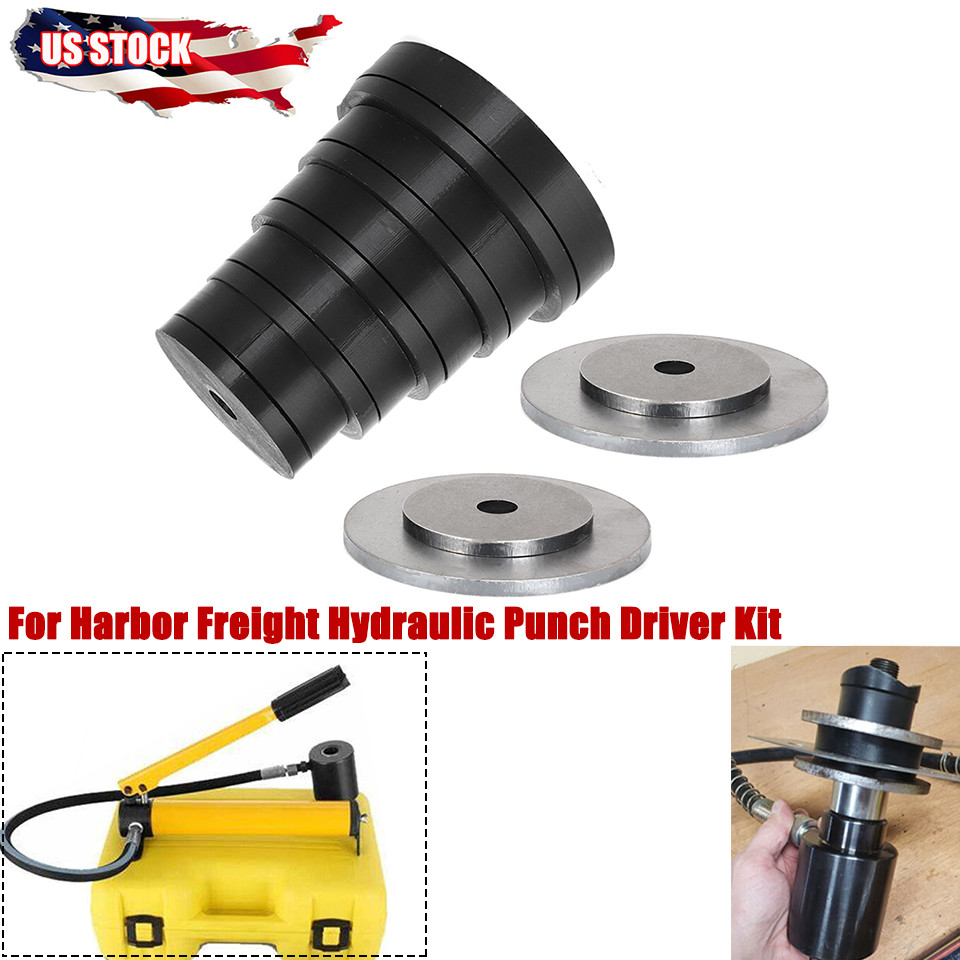 Dimple Dies+Steel BackingDiscs Set For Harbor Freight Hydraulic Punch Driver Kit