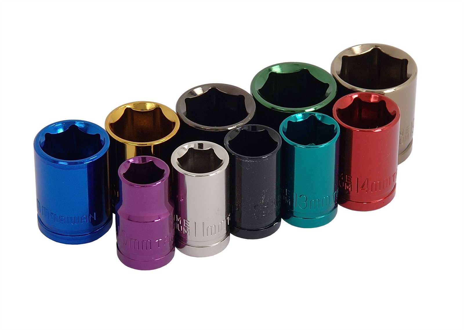 10pc 3/8 Inch Drive Socket Set 10, 11, 12, 13, 14, 15, 16, 17, 18, 19mm