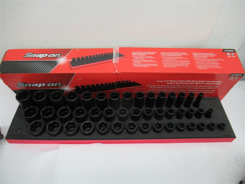 Snap-on 345SIMYFR, 3/8″ to 1-1/4″ Shallow, Semi-Deep, Deep, 1/2″ Drive 6Pt, 45pc