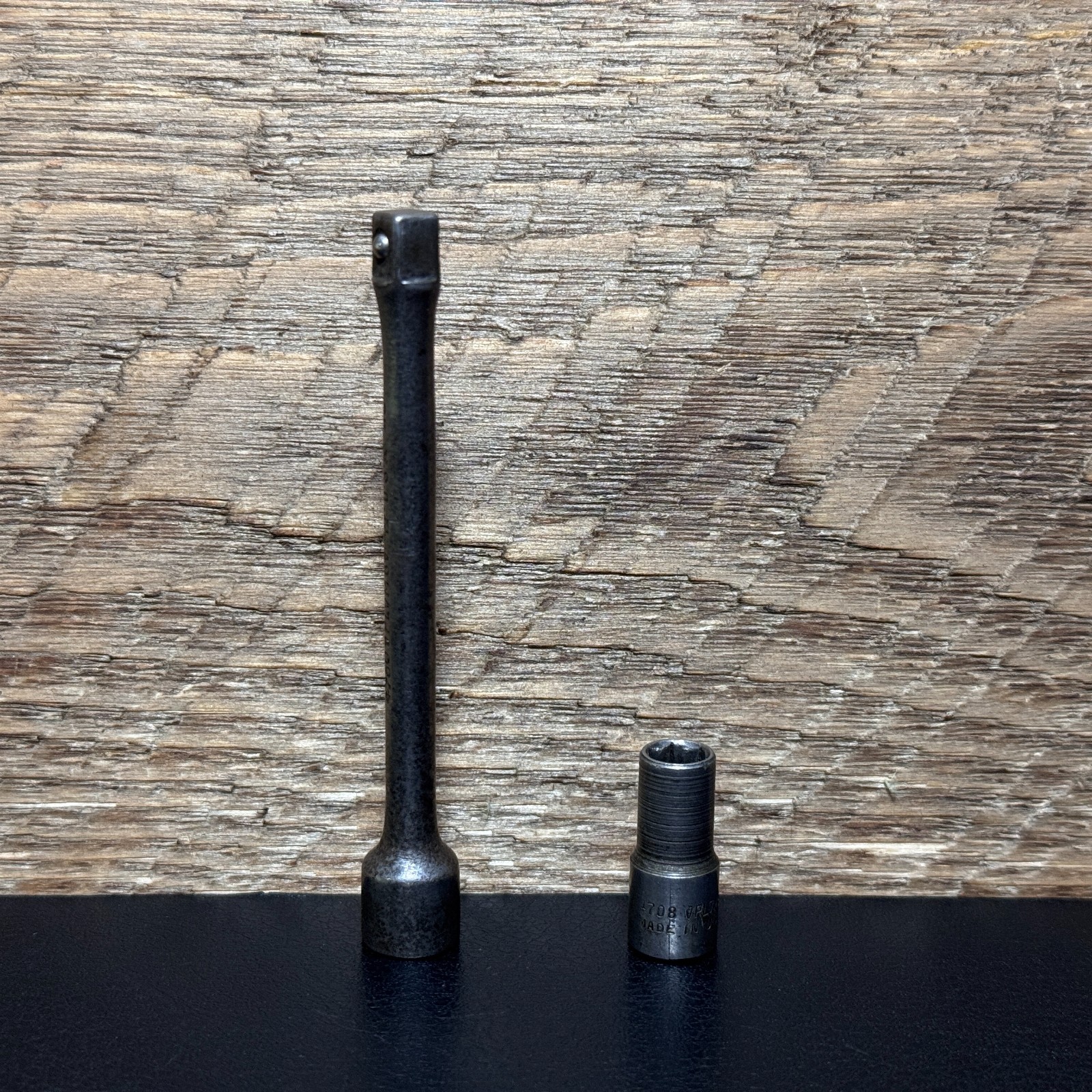 PLOMB PLVMB 1/4 Drive 3″ Socket Extension 4760 & 6PT 1/4″ Socket 4708 USA 1940s
