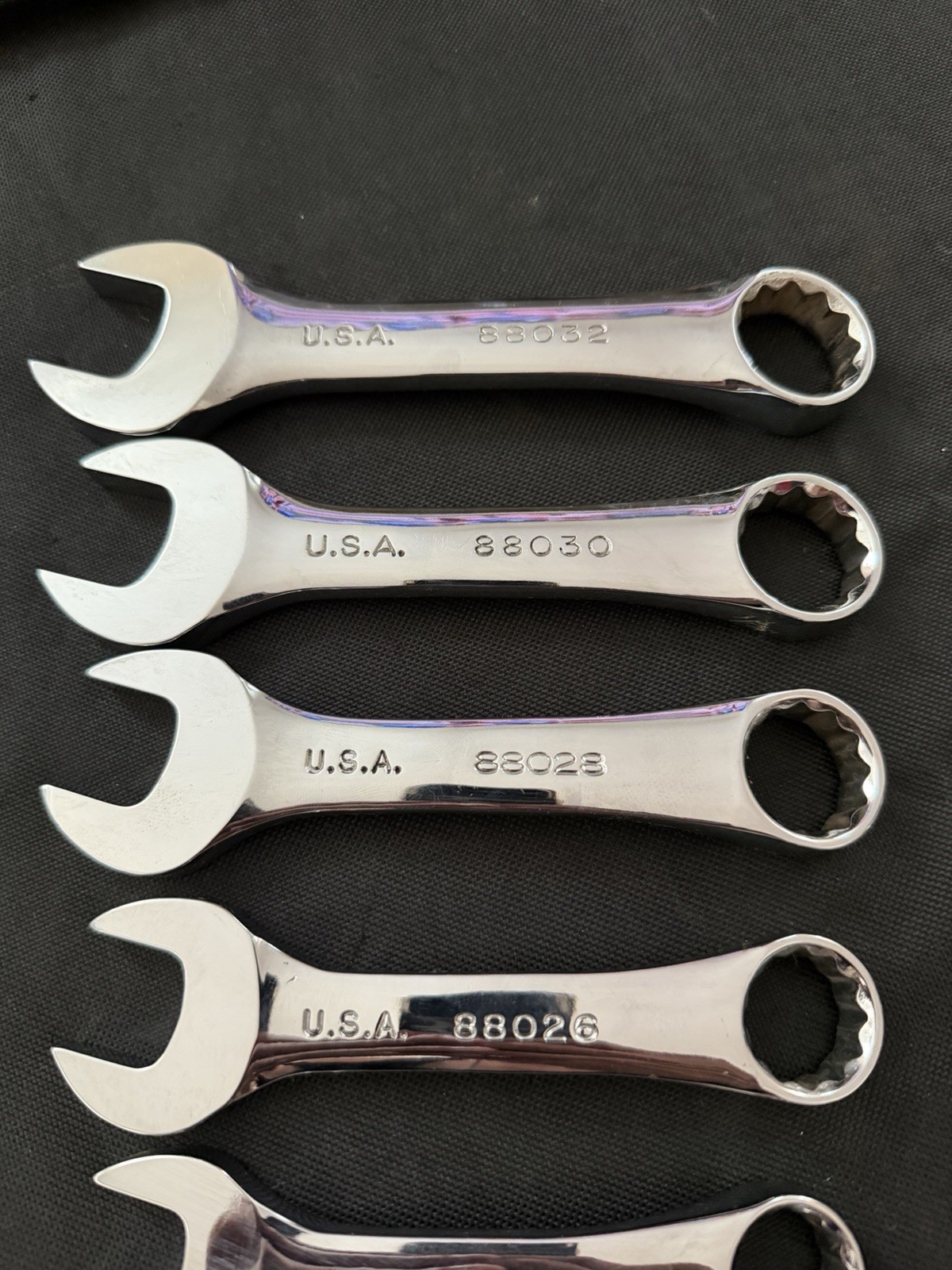 SK 11 PC SAE Stubby 12 Point Chrome Wrench Set 3/8-1-88012-88032- SuperKrome