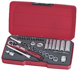 Teng Tools Sale! 1/4 Drive Deep Socket Ratchet Extension UJ Tool Set With Case