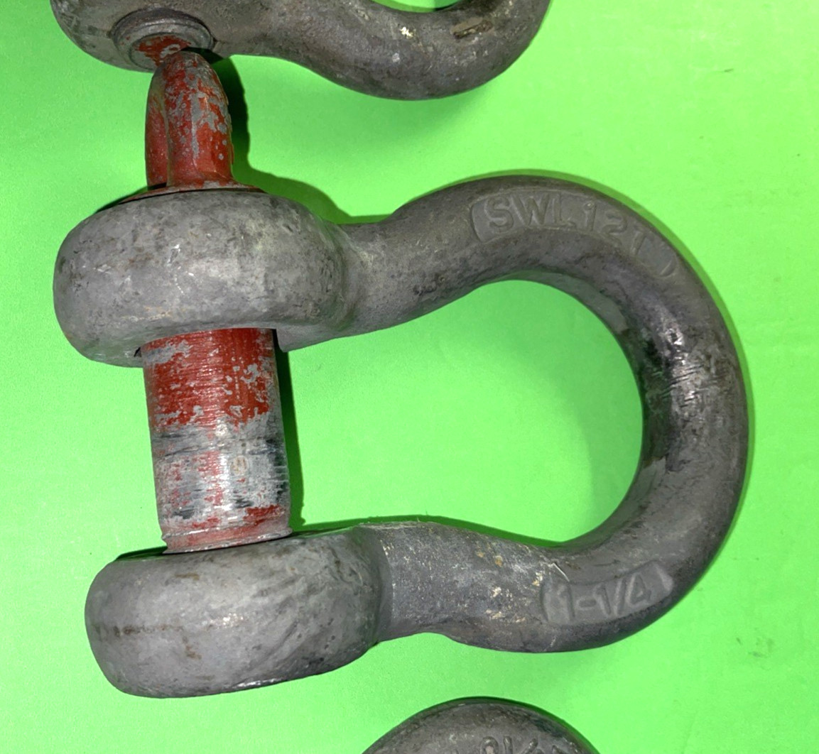 CROSBY & UNKNOWN TOOLS 3 ANCHOR SHACKLES SWL 6-1/2, 8-1/2, 12 TON
