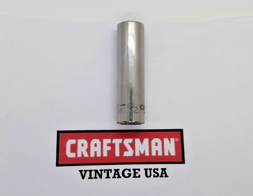 Vintage Craftsman 3/8″ Drive 1/2″ 12 Point Deep Socket SAE G 43312 USA