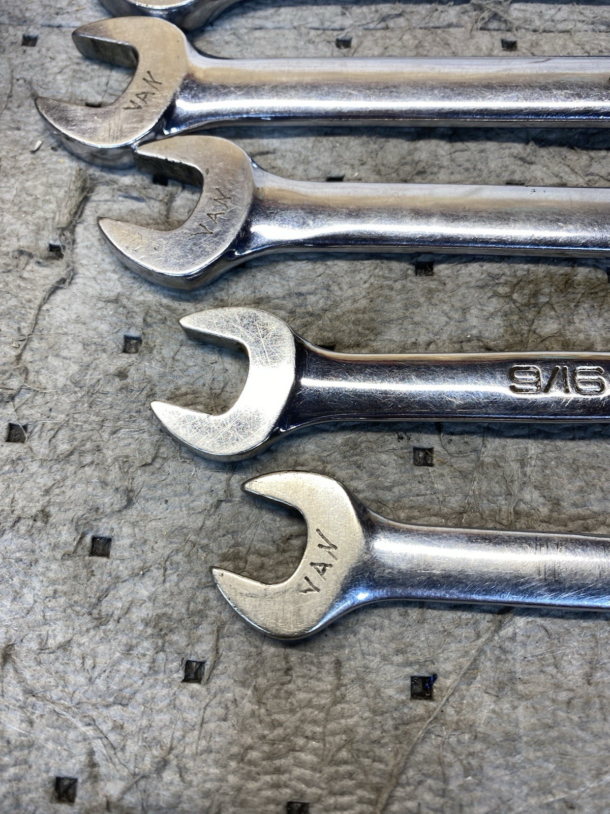Snap On Wrench Set Lot Of 7. 7/8- 13/16-3/4-11/16-5/8-9/16-1/2