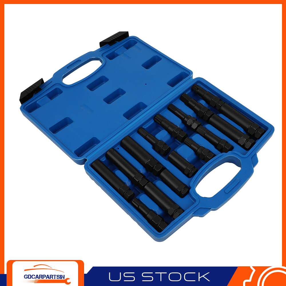 16pcs Double Hex-Head Locking Wheel Lock Key Removal Tool Kit Lug Nut Master Set