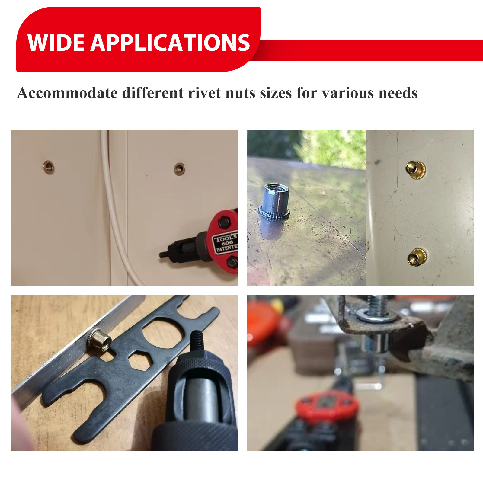 1510pcs Rivet Gun Kit Rivnut Thread Setting Tool Nut Setter NutSert Metric SAE