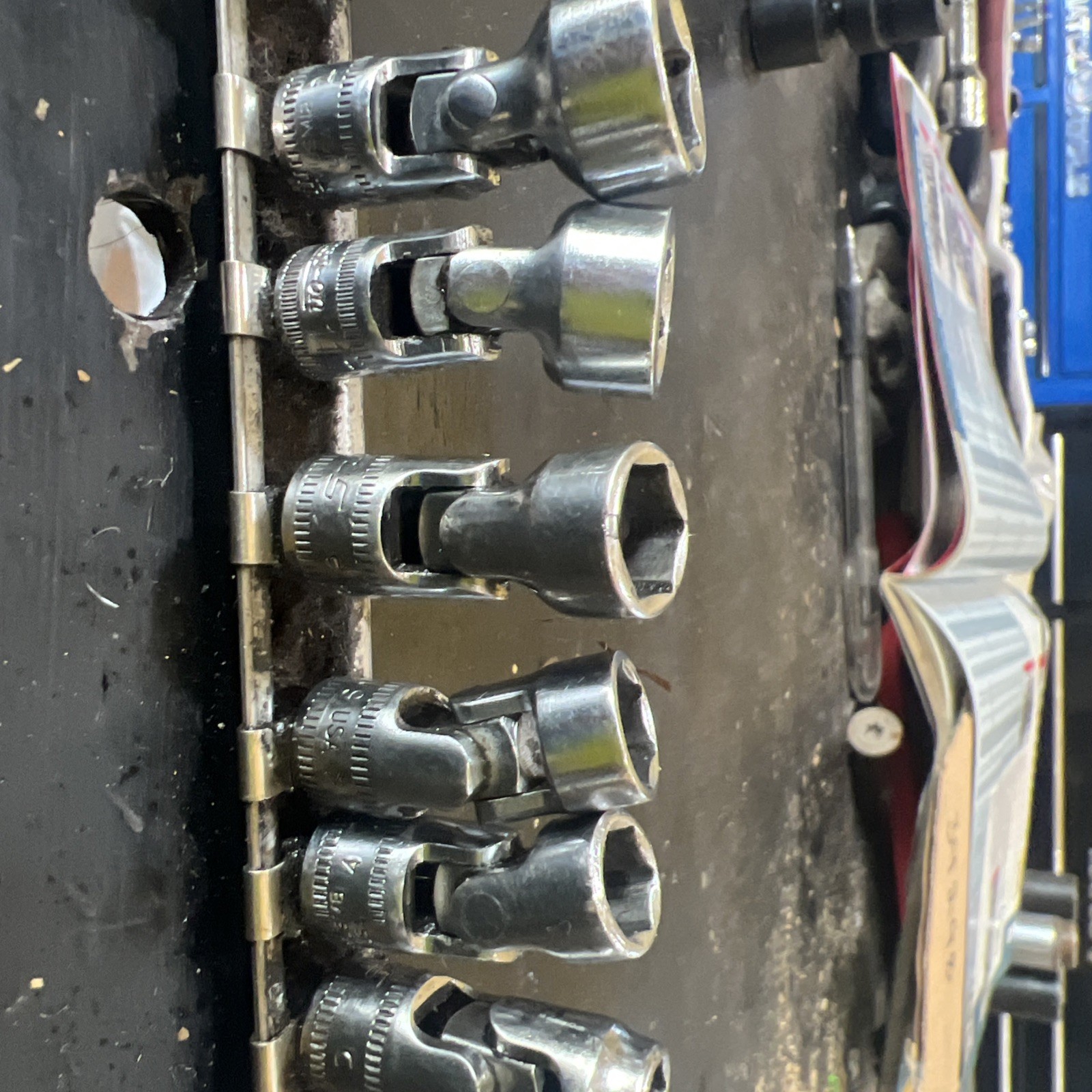 Snap-on 11pc 1/4″ Drive 6-Point METRIC Swivel Universal Socket Set TMUSM USA EXC