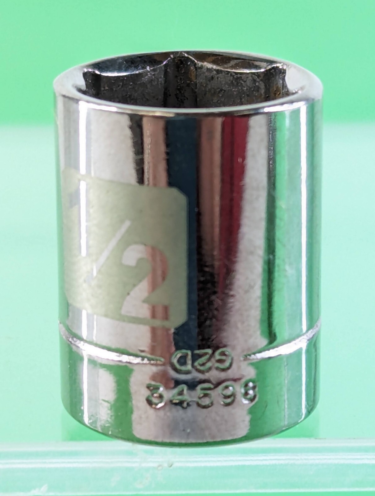 Craftsman USA 1/4in Drive 1/2 SAE Socket 6 Point Shallow Chrome Vintage 34598