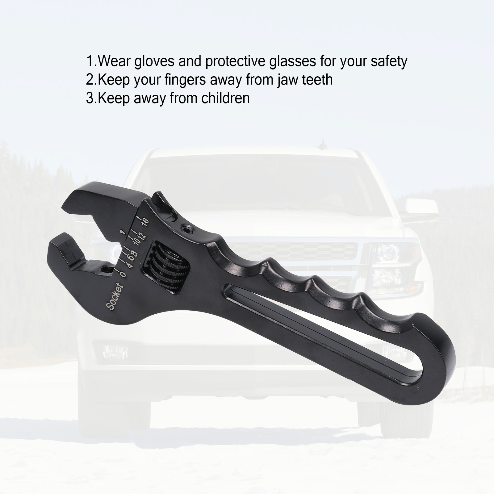 Aluminum 3AN-16AN Adjustable Wrench Tool Spanner Black For Hose End Fitting