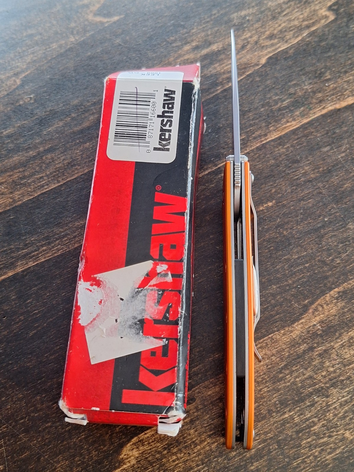 Kershaw Orange LEEK Pocket Knife w/Clip & Assisted Opening USA #1660OR