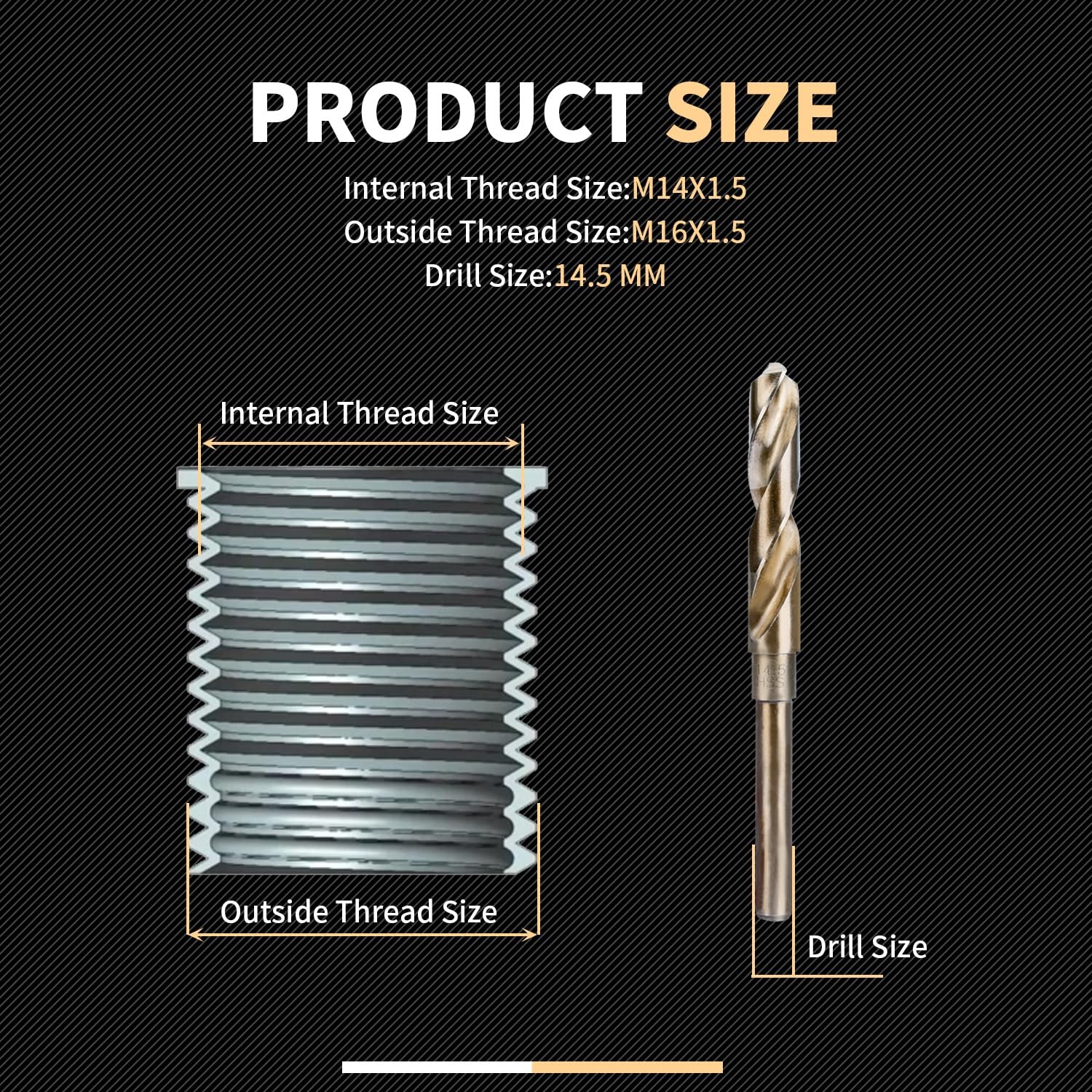 SENNMONN M14X1.5 Thread Repair Kit with M14X1.5X 9.4MM