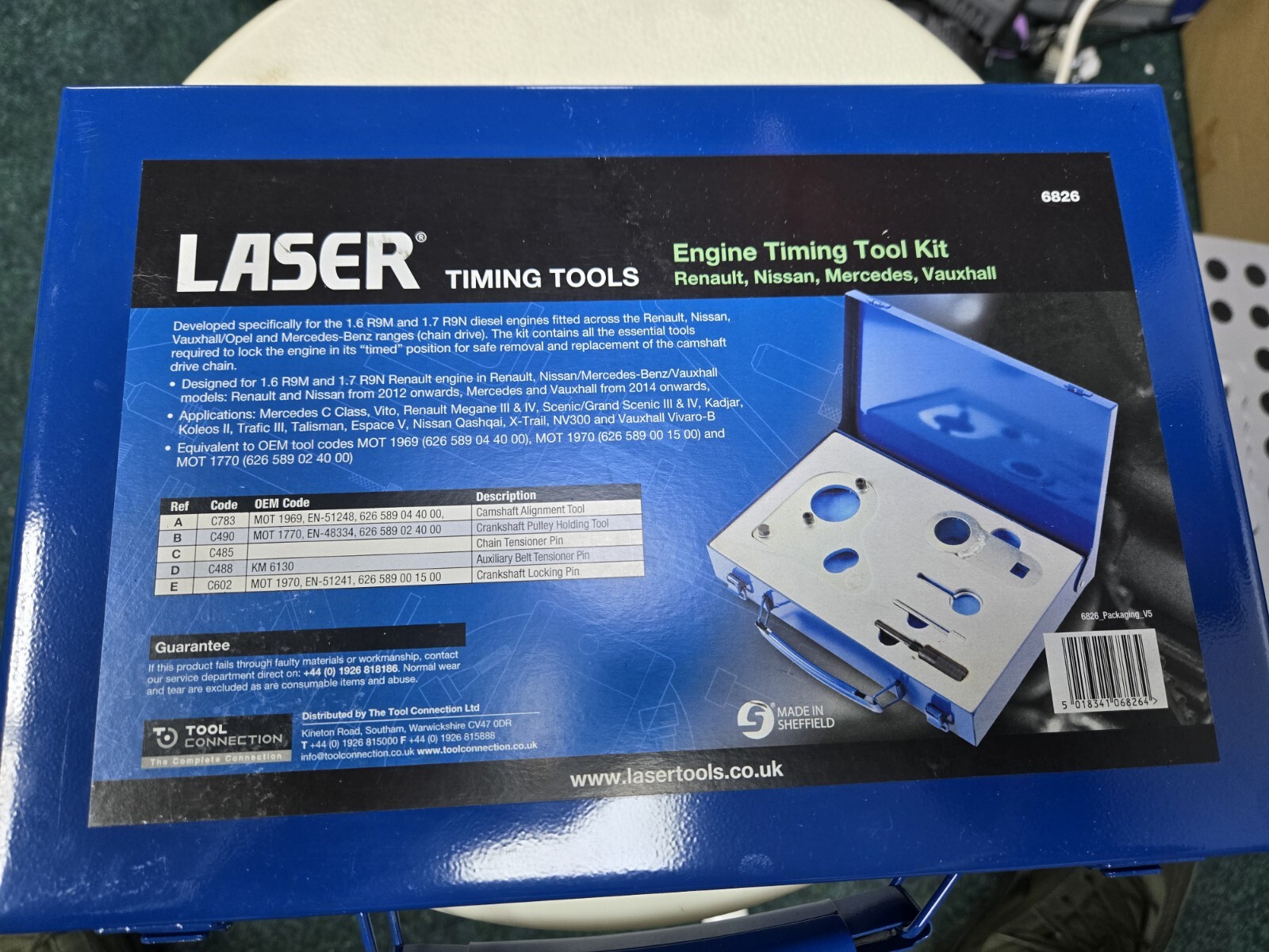 LASER Engine Timing Kit – FOR Renault/Nissan/Mercedes/Vauxhall – 1.6D – 6826
