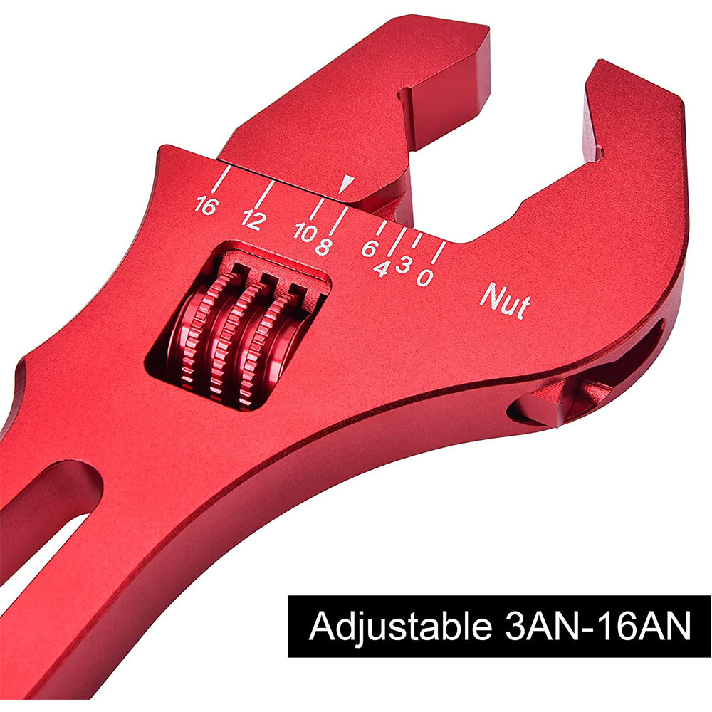 3AN-16AN Adjustable Wrench Red Aluminum Tool Spanner for Hose End Fitting