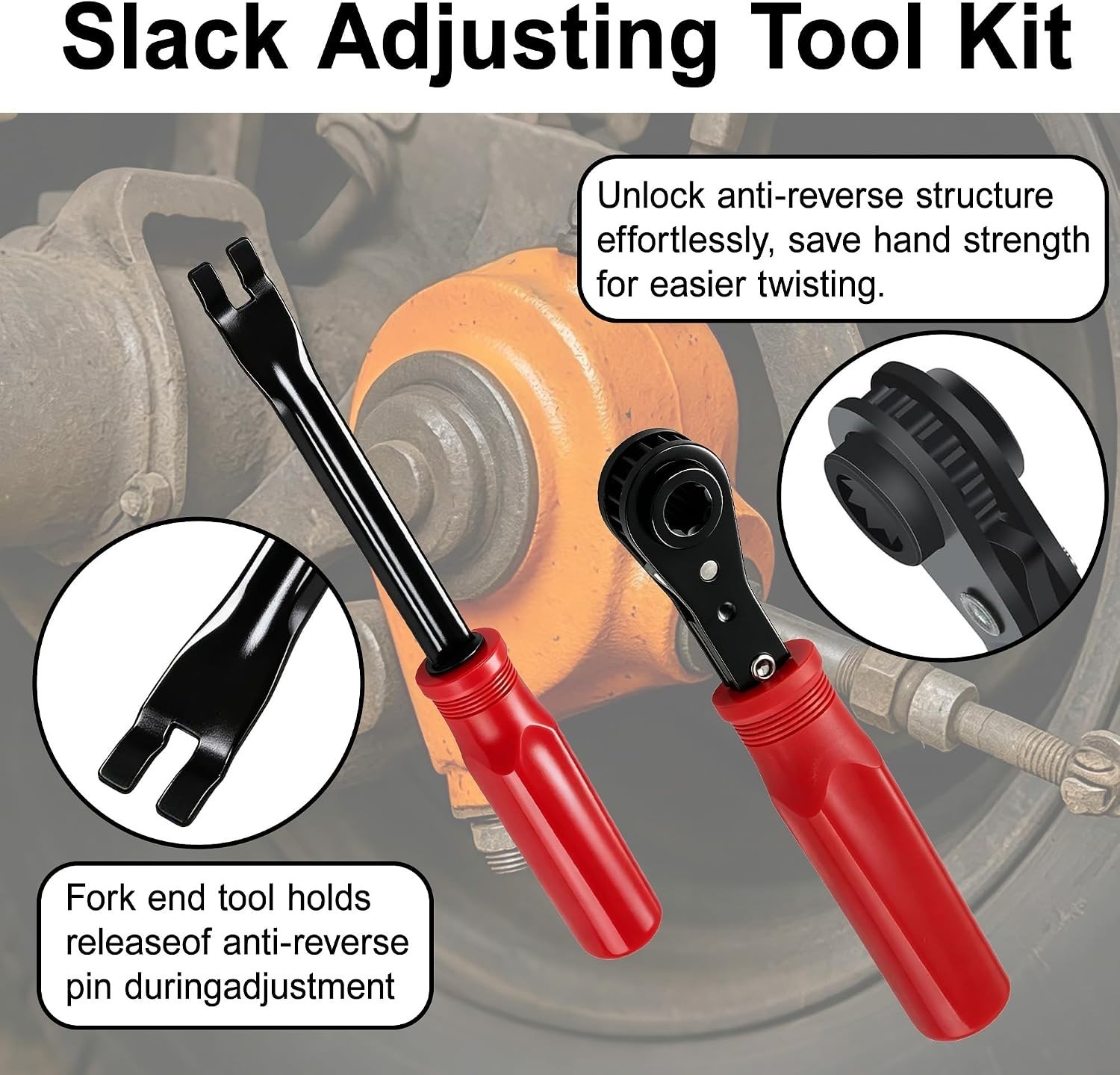 4pc Slack Adjuster Tool Set 5/16 7/16 9/16 Air Brake Wrench Semi Truck Trailer
