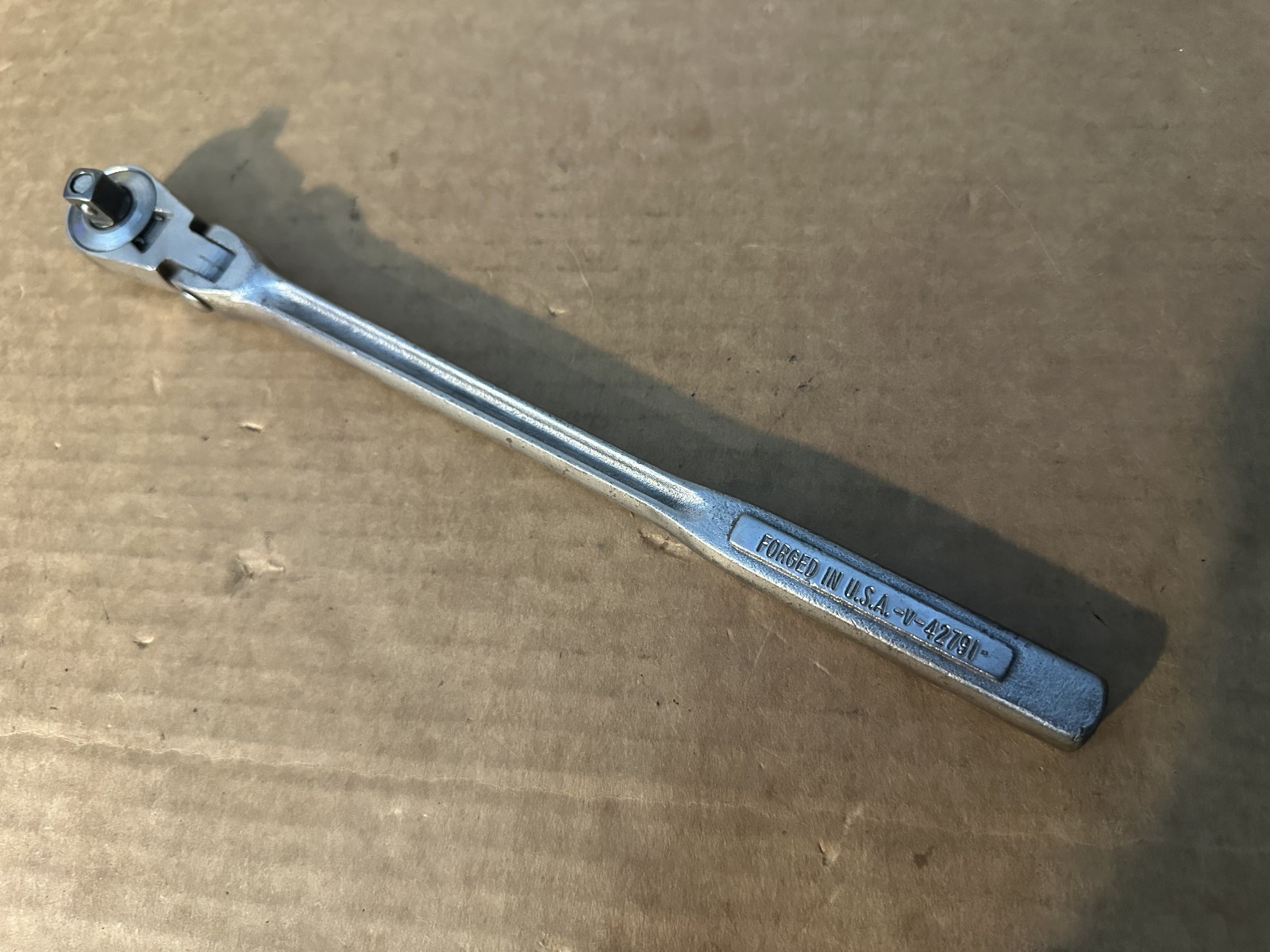 VINTAGE CRAFTSMAN -V- 42791 3/8″ DRIVE FLEX HEAD QUICK RELEASE RATCHET USA