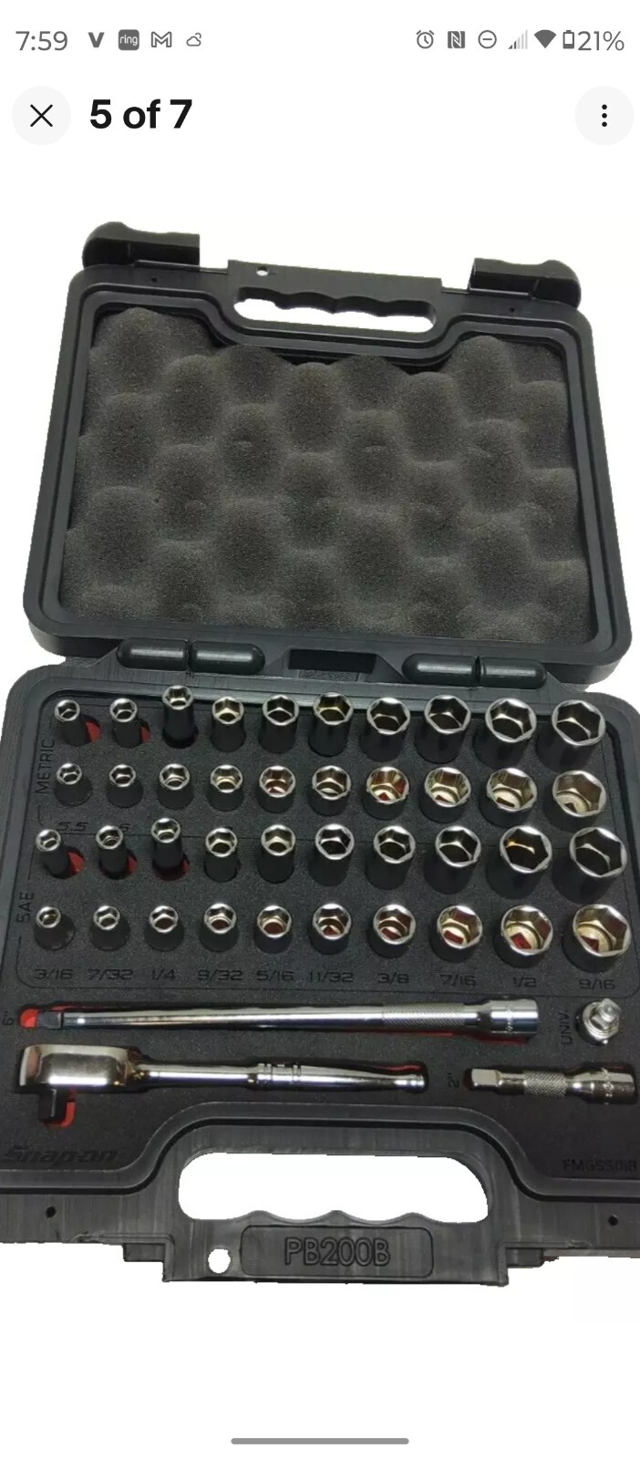 Snap-on™ BRAND NEW 1/4″ MASTER 44-pc 144TMPBFR METRIC/SAE Gen Svc Foam Set $1165