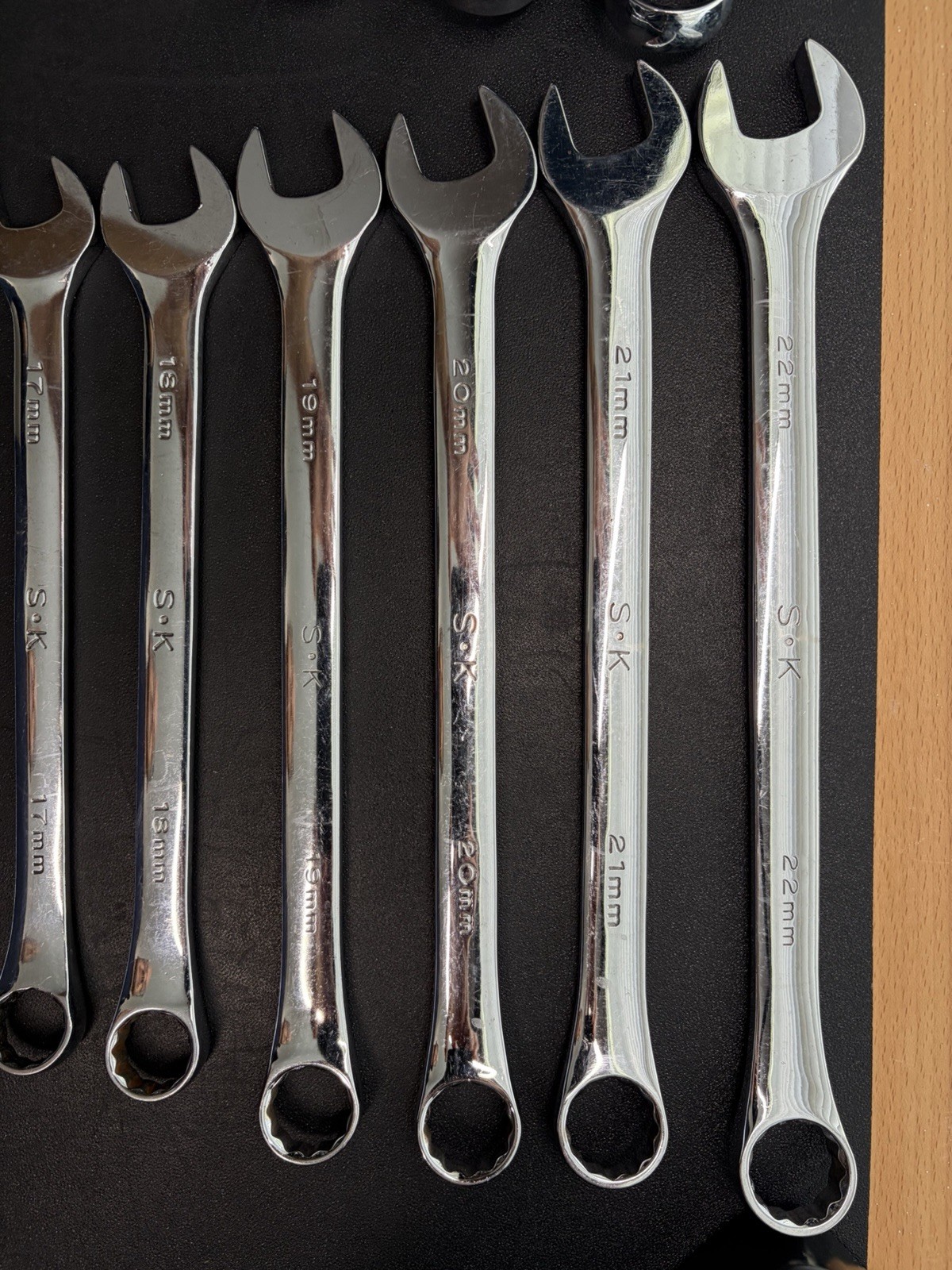 SK Tools Polished Wrench Set 10mm-22mm, 5/16”- 15/16” Metric & Sae 24 Piece