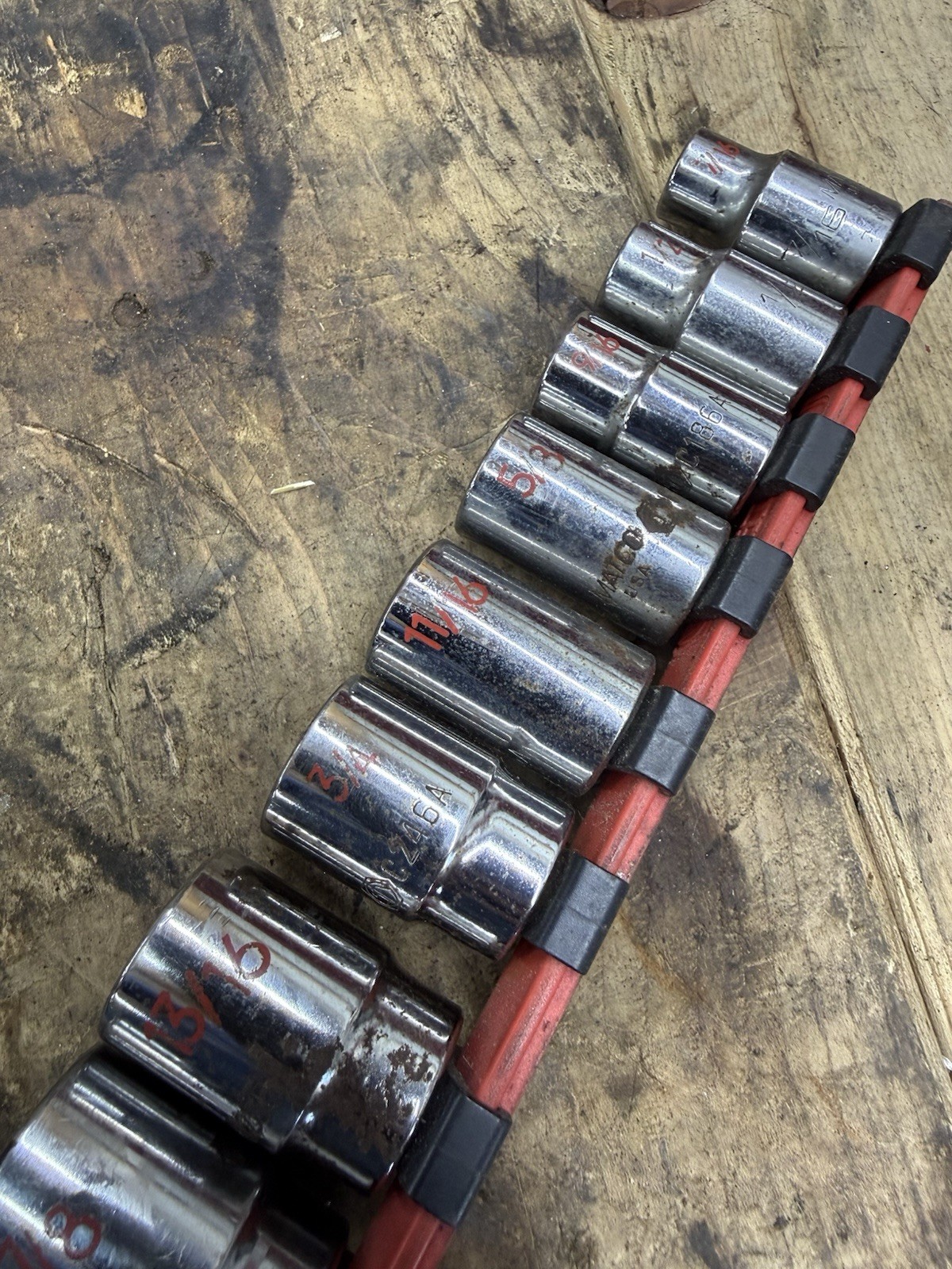 Matco 10pc 1/2 Drive 6 Point Socket Set SAE 7/16” To 1 1/8”