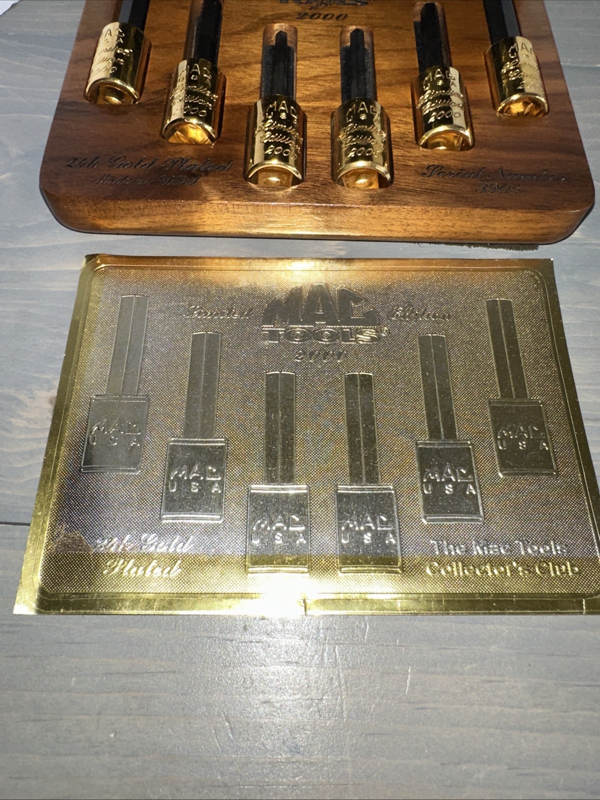 MAC Tools Hex Allen Socket Set Limited Edition 24K Gold Plated USA #3160