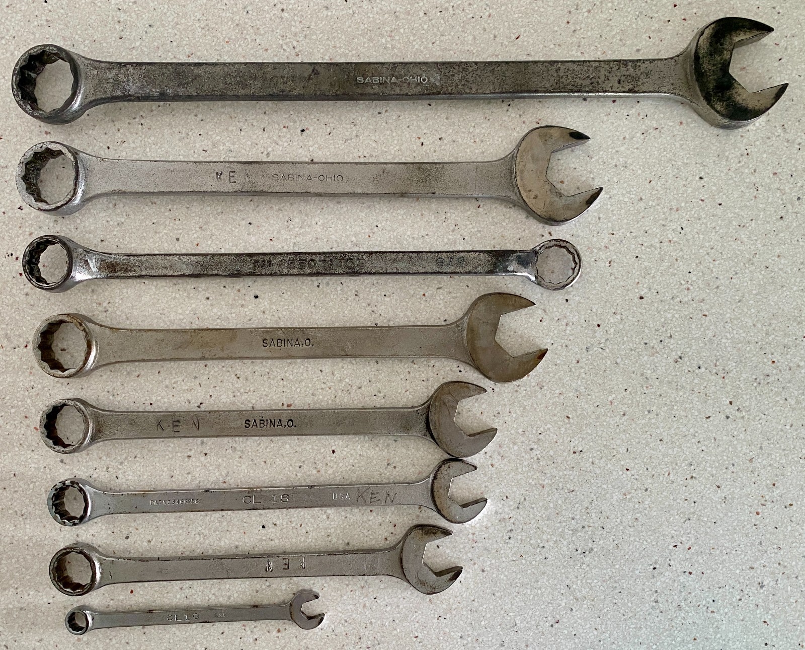 MAC Tools Wrench 8 Pc Lot 15/16 7/8 13/16 11/16 5/8 9/16 5/16 BOL 2022 5/8-11/16