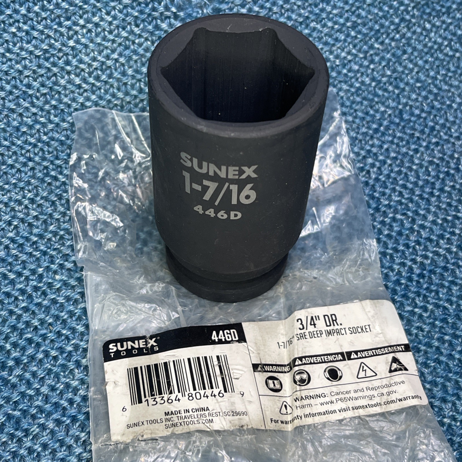 Sunex 446D 1-7/16″ 3/4″ Drive 6 Point Deep Impact Socket Standard Tools SAE