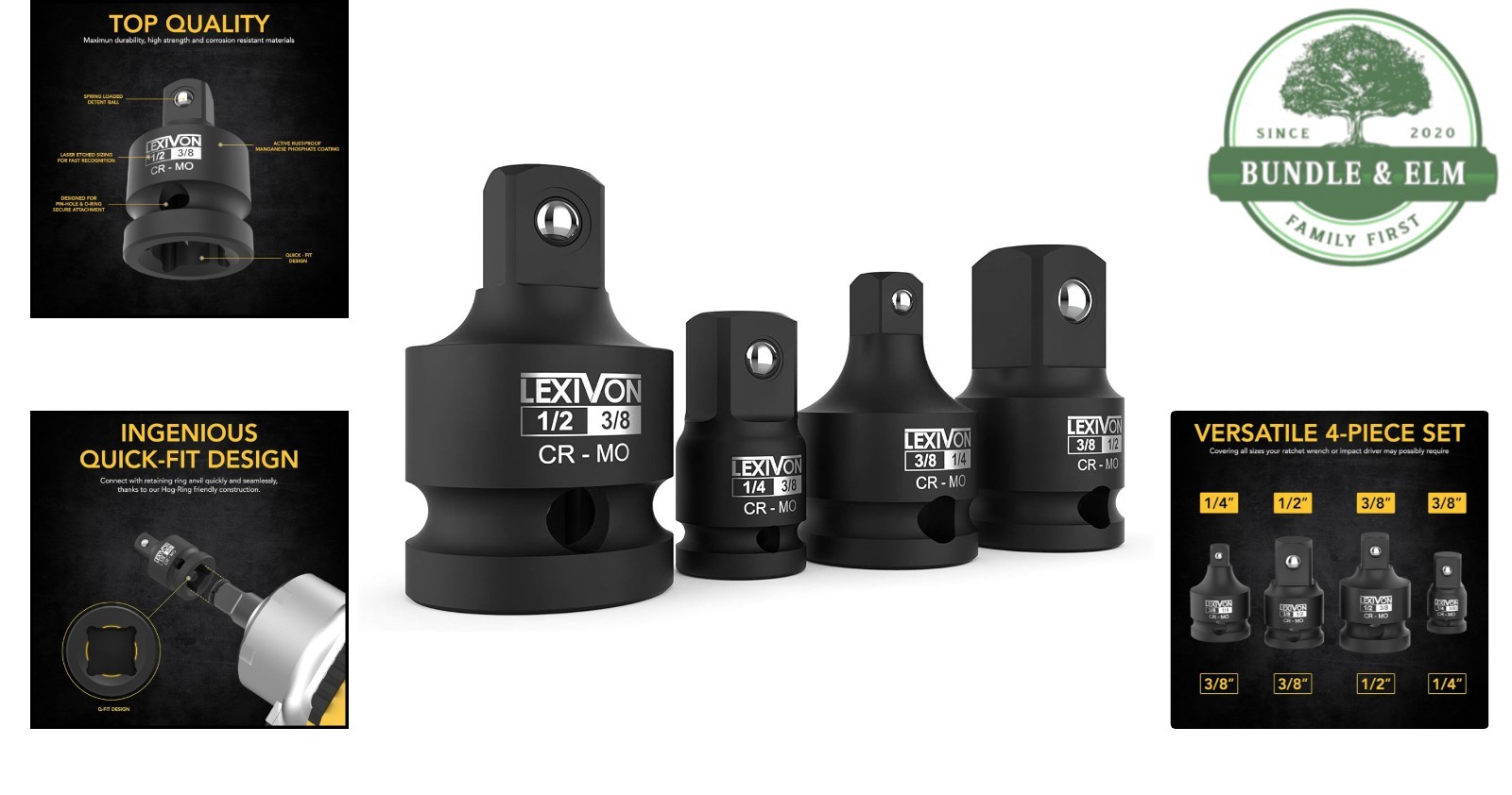 Socket Adapter and Reducer Kit with Manganese Phosphate Coating for Longevity