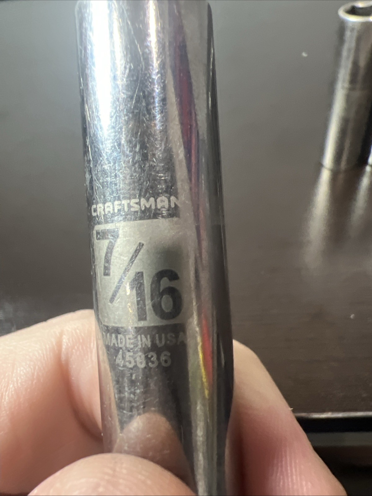 Craftsman 3/8” Drive SAE Deep 6-point Socket Set 5-piece 7/16 1/2 9/16 7/8 & 1”