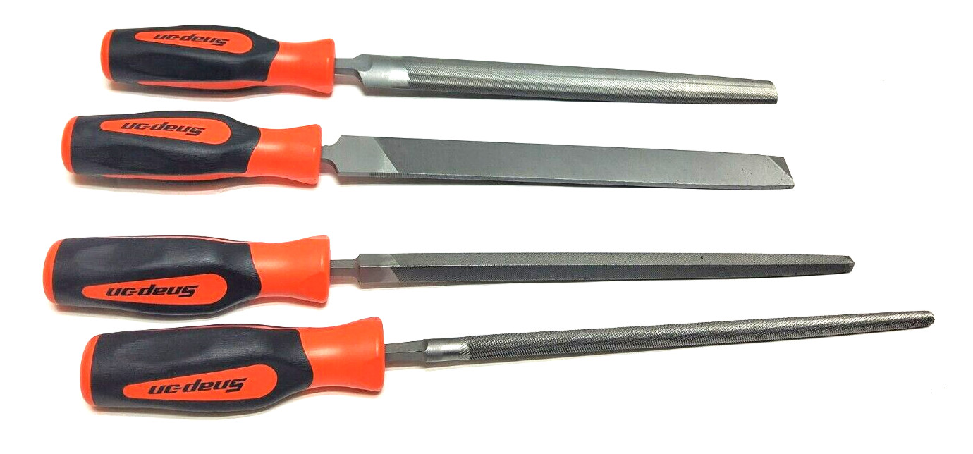 New Snap-on™ SGHBF600AO 4-piece Instinct Soft Grip Handle Mixed File Set Sealed