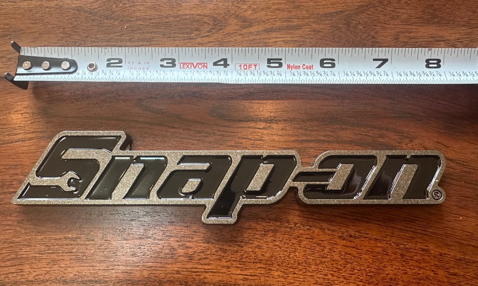 BLACK GRAY SNAP ON BADGE LOGO EMBLEM 8” LENGTH – PREMIUM METAL VERSION