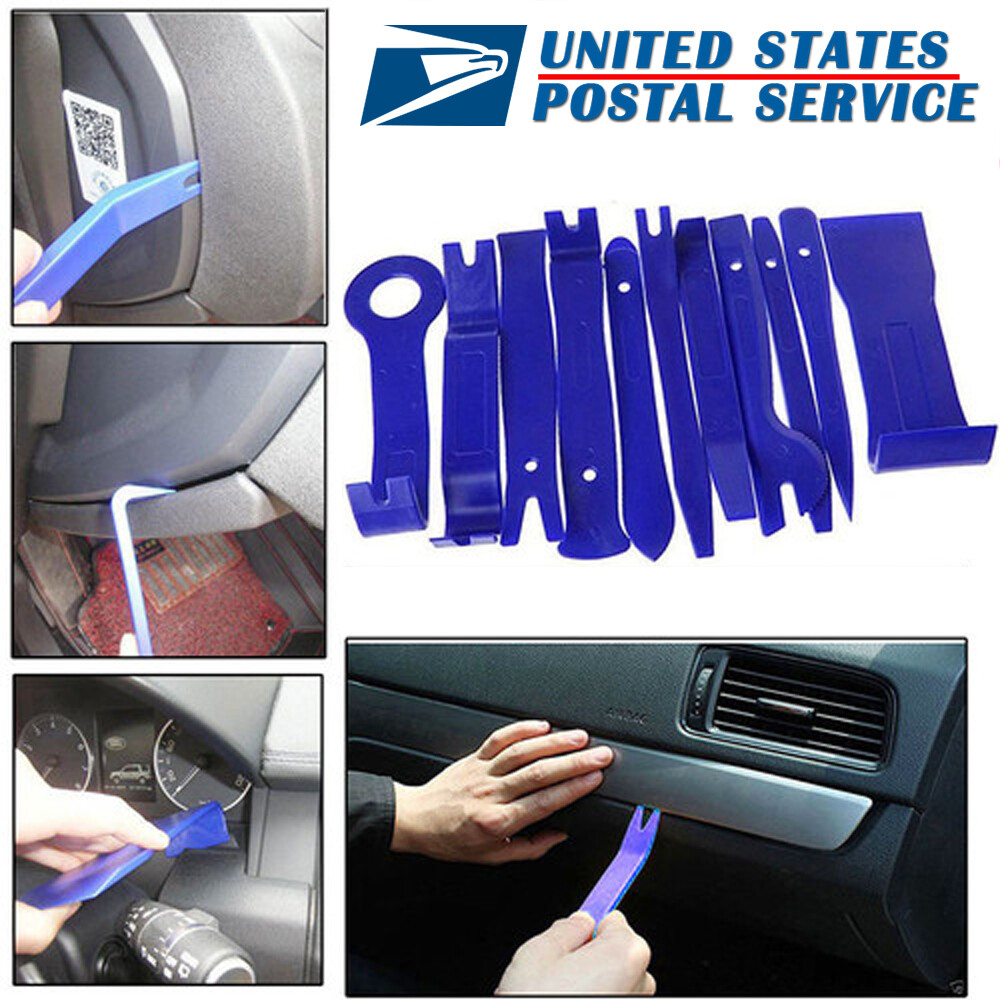 For Car Door Trim Removal Tool Pry Panel Dash Radio Body Clip Installer Kit x11