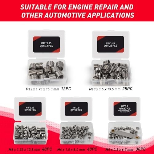 Thread Repair Kit 338 Piece SAE Metric HSS Drill Helicoil M5 M6 M8 M10 M12