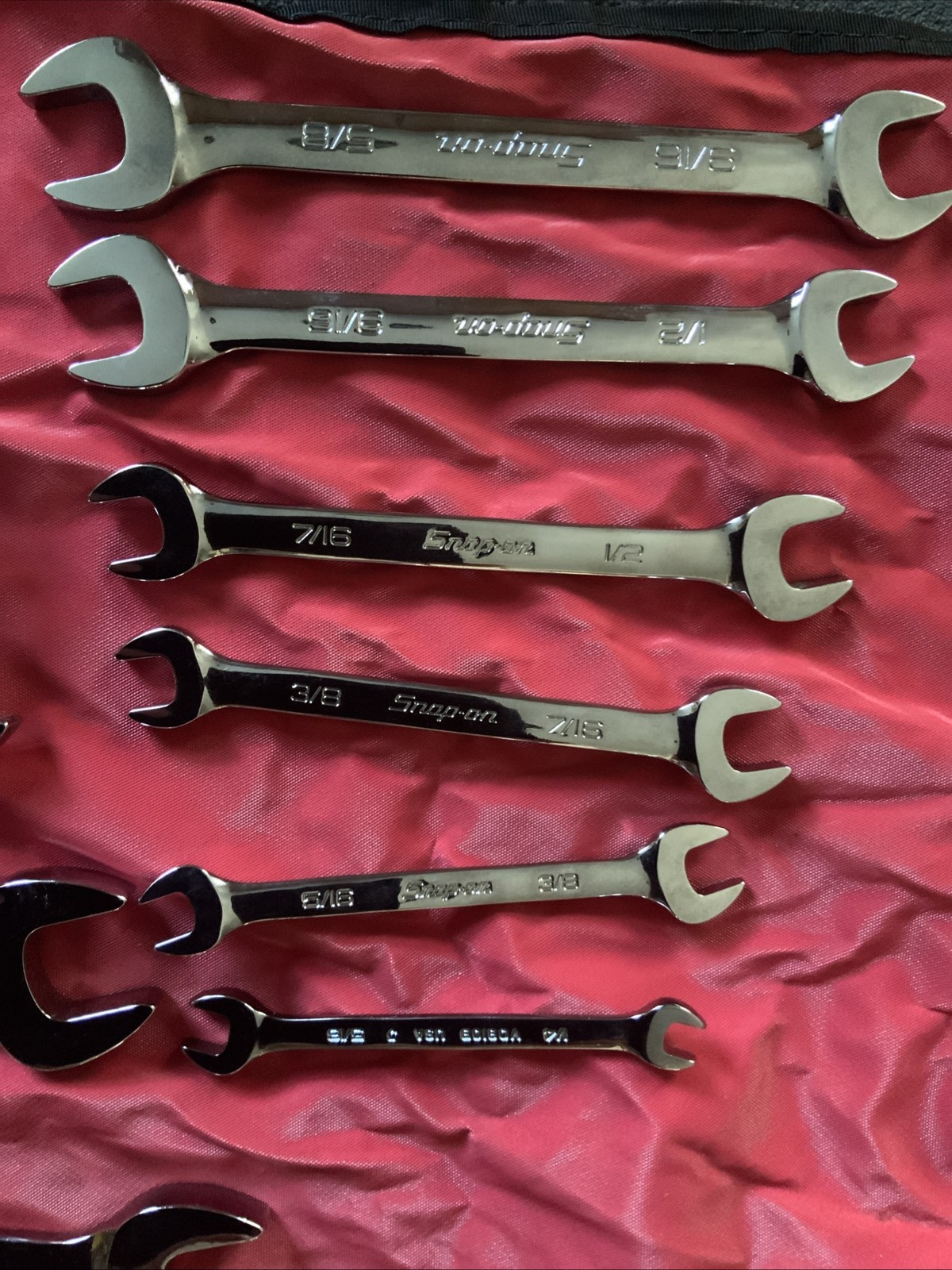 Snap On Double Open End Wrench Set, Big Set, 1/4 – 1 5/8….missing 1 In Set