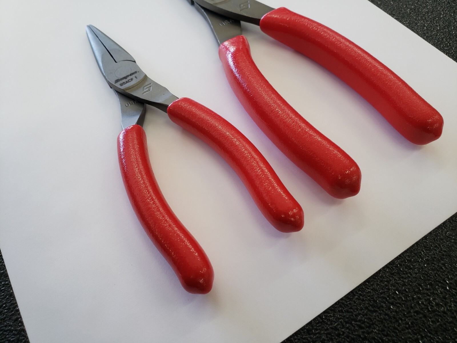 Snap-on Tools USA NEW 2pc RED 9″ & 6″ Soft Grip Needle Nose Pliers Lot Set