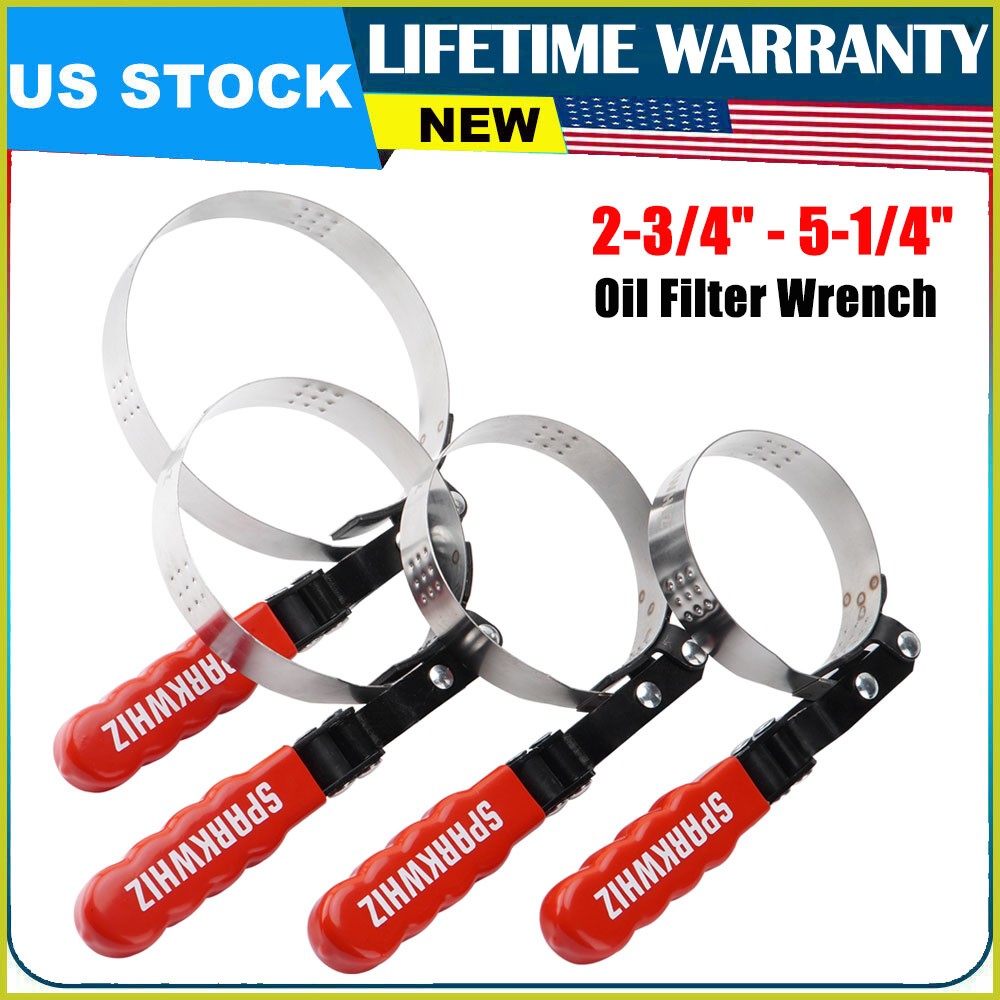 4Pcs Swivel Oil Filter Wrench Set 2-3/4″ – 5-1/4″ 4 Size Oil Filter Strap Wrench