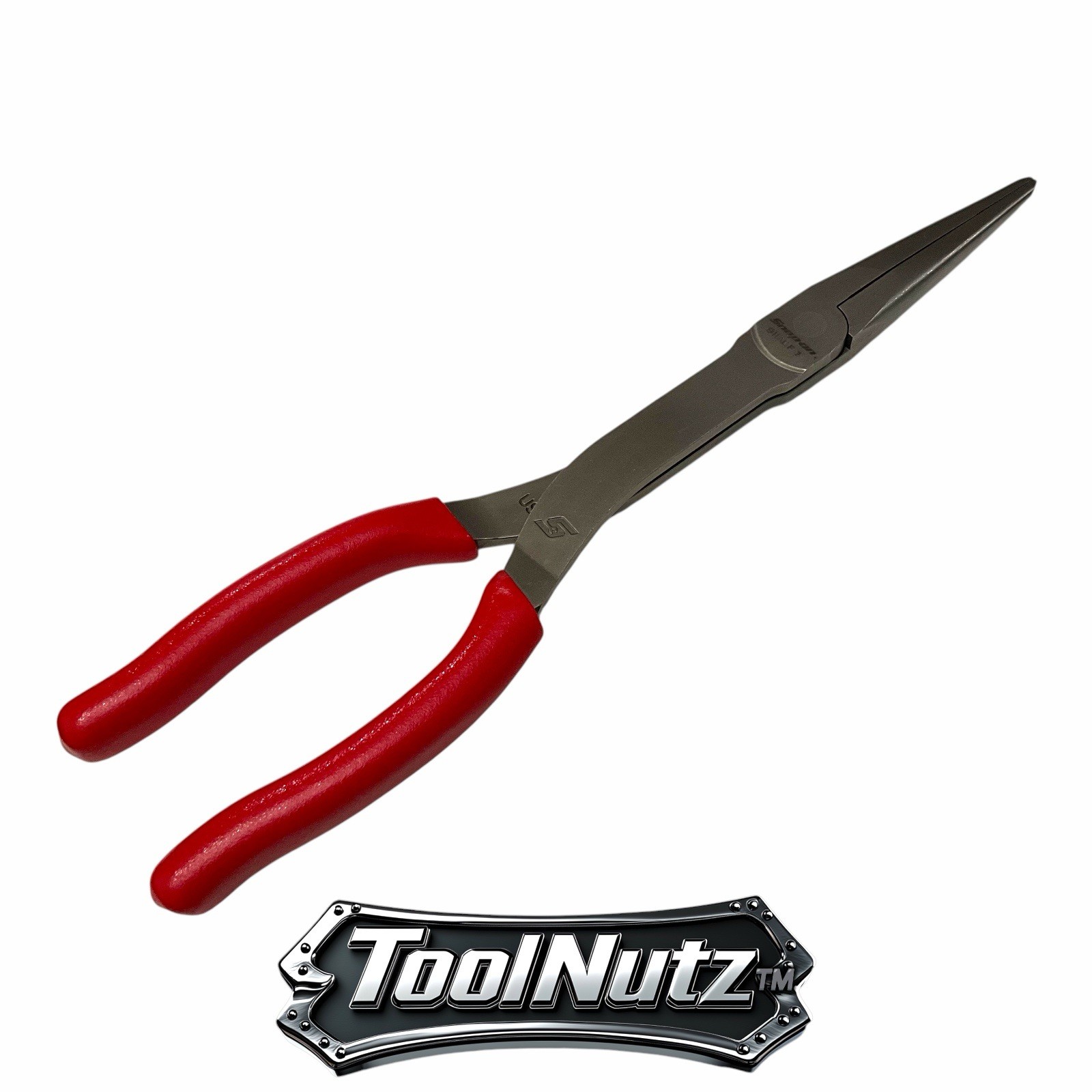 Snap-on Tools NEW 911ACF 11″in. RED Soft Grip Rounded Jaw Needle Nose Pliers USA
