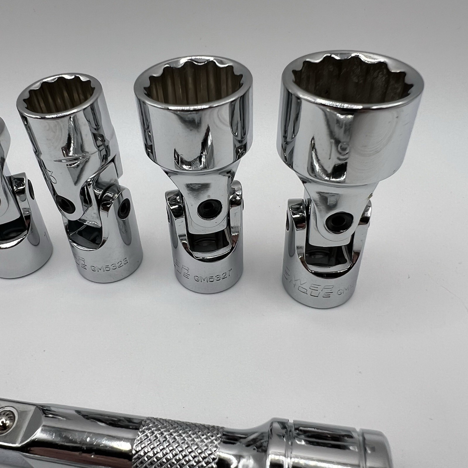 Power Torque 3/8″ Drive Metric Swivel Socket Lot 11 13 17 19mm w/ Accessories