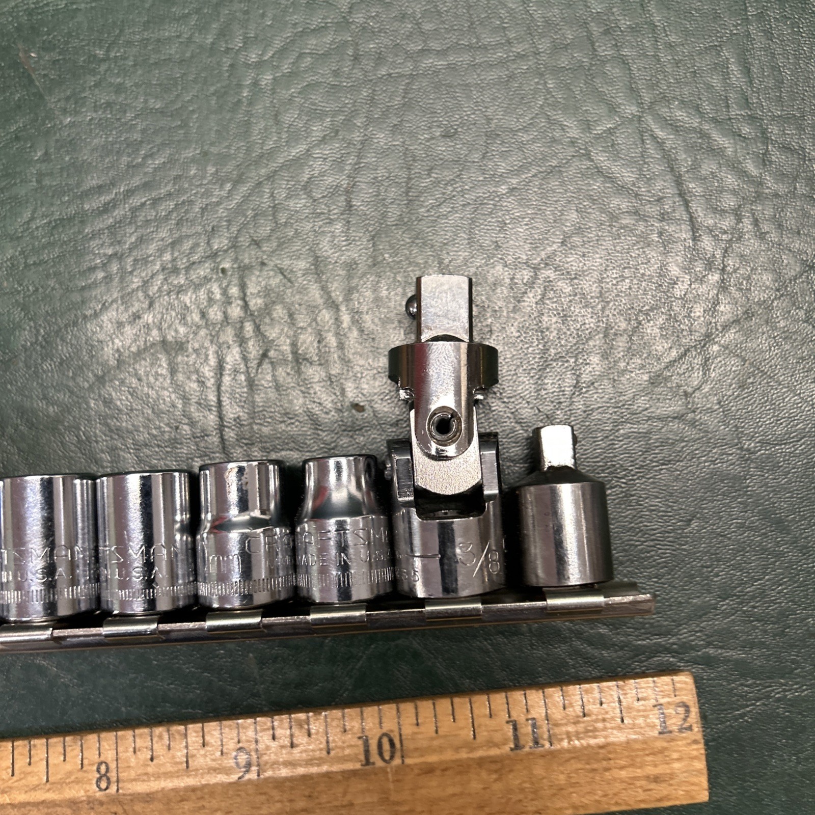 Craftsman 13 pc Socket Set 3/8 Drive 12 Point METRIC 9mm-19mm W/ Rail + extras