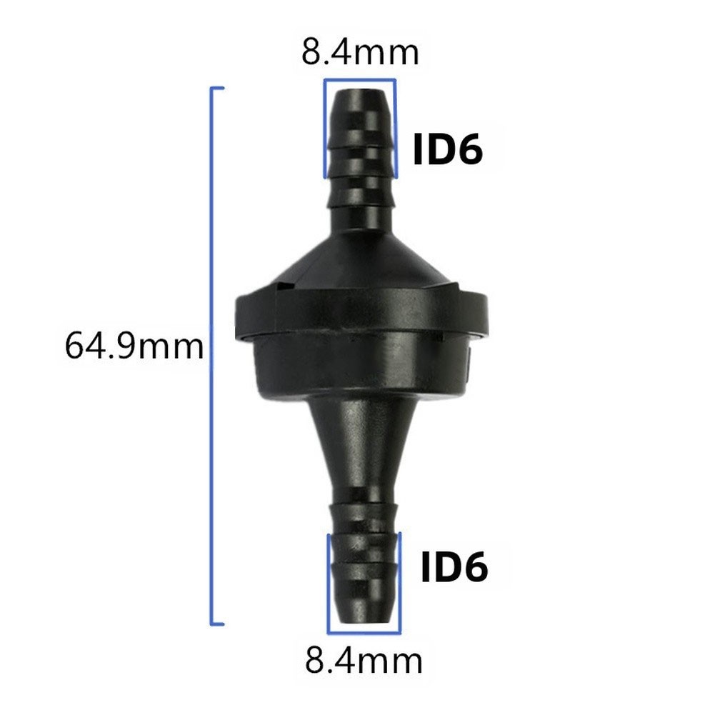 2PCS ID6 6mm Inner Diameter Plastic Check Valve for Fuel Line Air Pump Vacuum