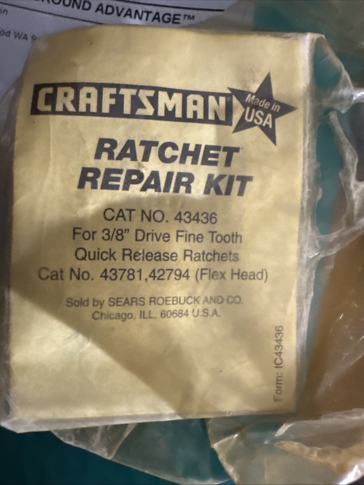 Sears Craftsman USA Nos 43436 Rhft 3/8” Drive Ratchet Repair Kit 43781 42794 Flx