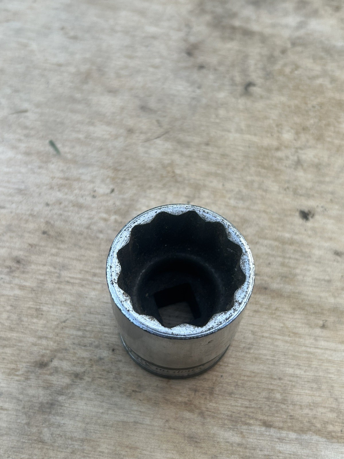 Snap-on 32mm – 1/2″ drive chrome shallow 12 point socket vintage